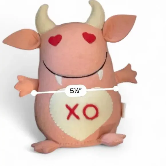 Red Cream XO Heart Hearts Monster Horns Gift Creepycute Cutegoth Anniversary - Picture 5 of 5